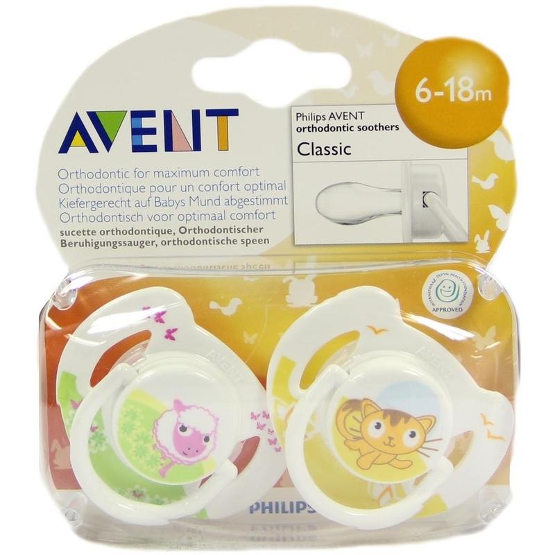 AVENT Beruhigungssauger 6-18 Mon.Tiermotive