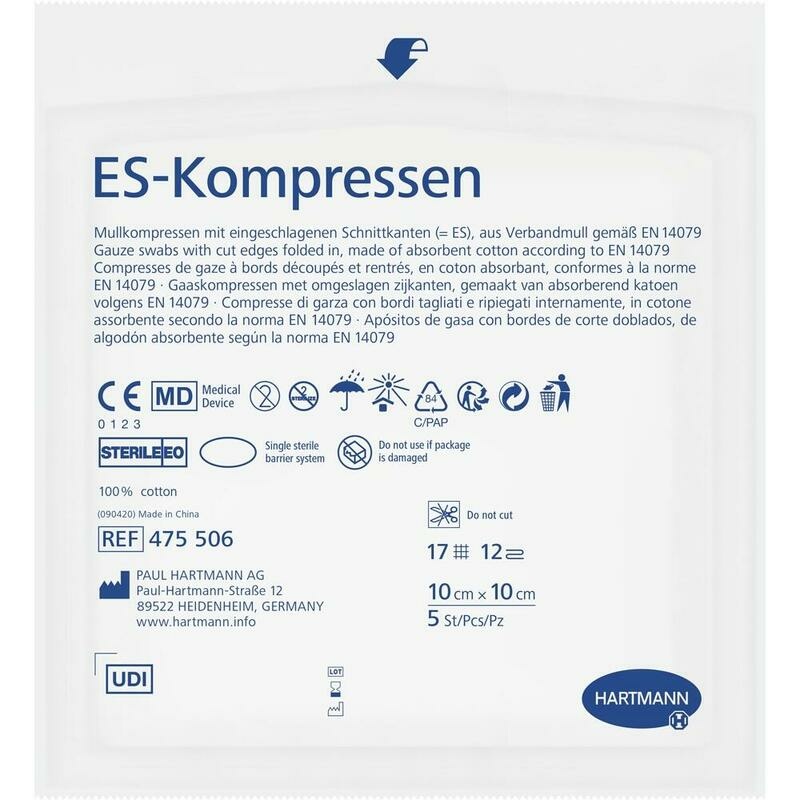 ES-KOMPRESSEN steril 10x10 cm 12fach Großpackung