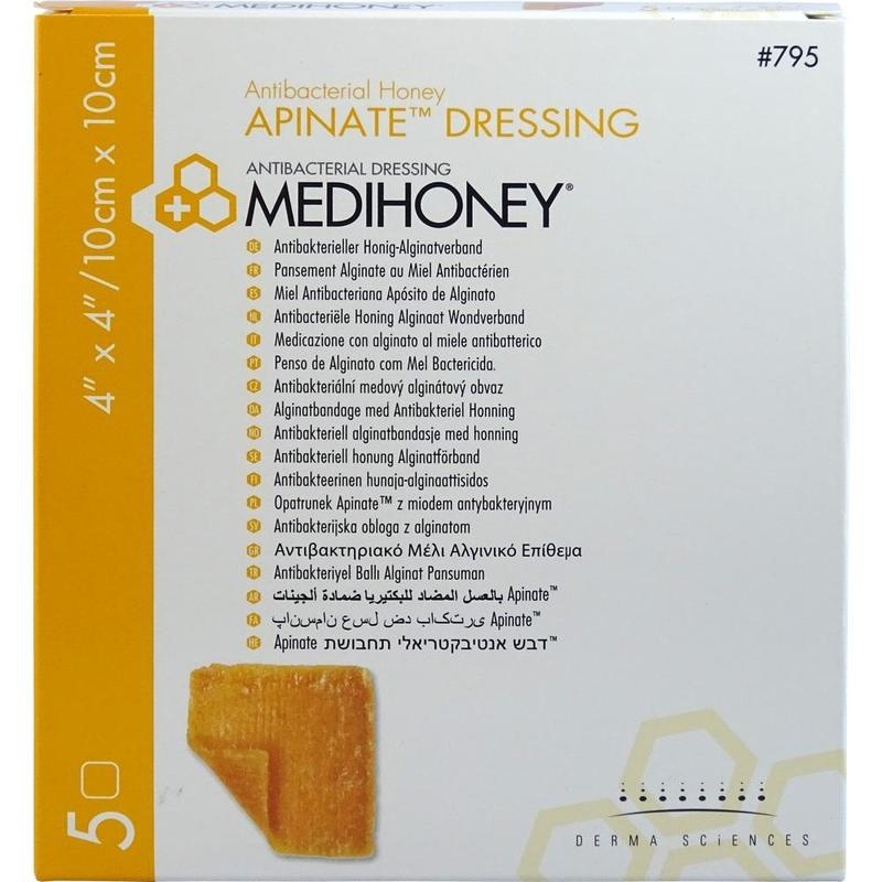 MEDIHONEY Apinate Alginatverband 10x10 cm