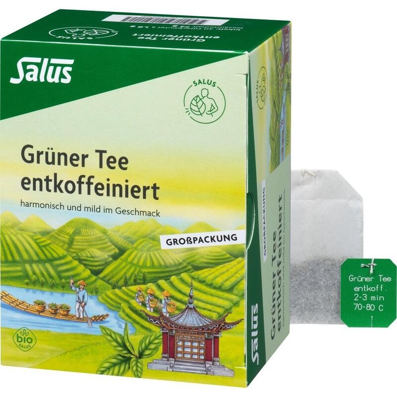 GRÜNER TEE entkoffeiniert Bio Salus Filterbeutel