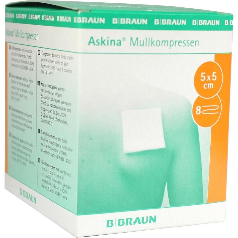 ASKINA Mullkompressen 5x5 cm steril 8fach