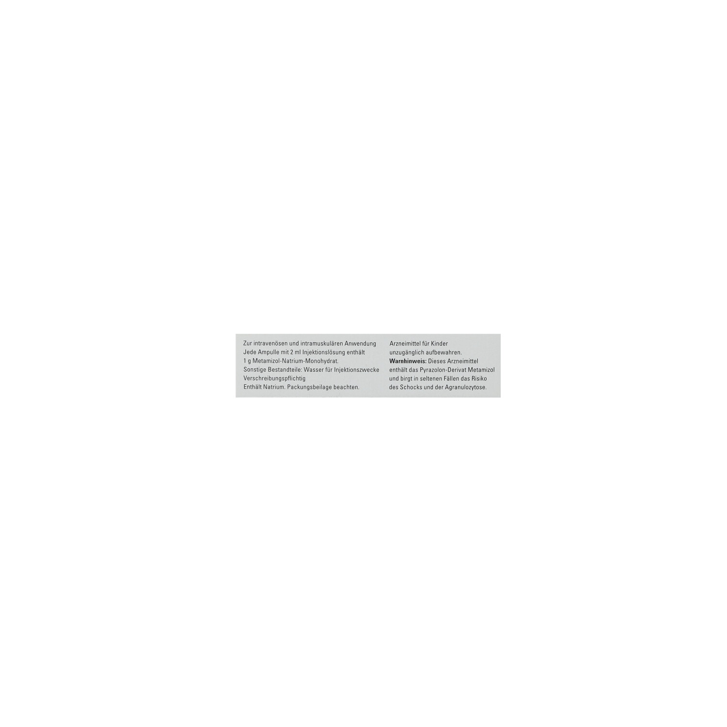 NOVAMINSULFON-ratiopharm 1 g/2 ml Inj.-Lsg.Amp.