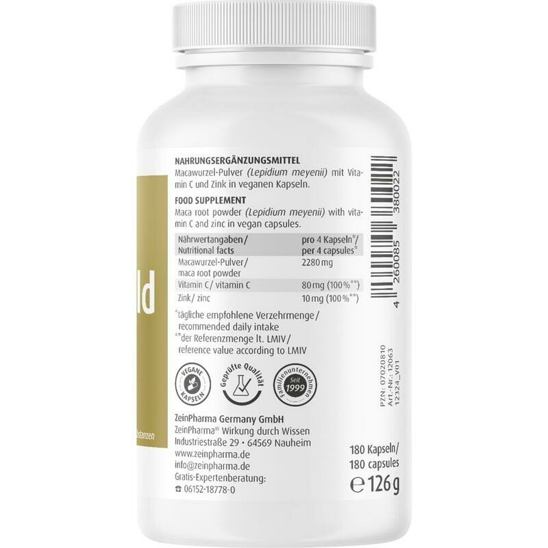 MACA GOLD vegetarische Kapseln plus Zink+Vit.C