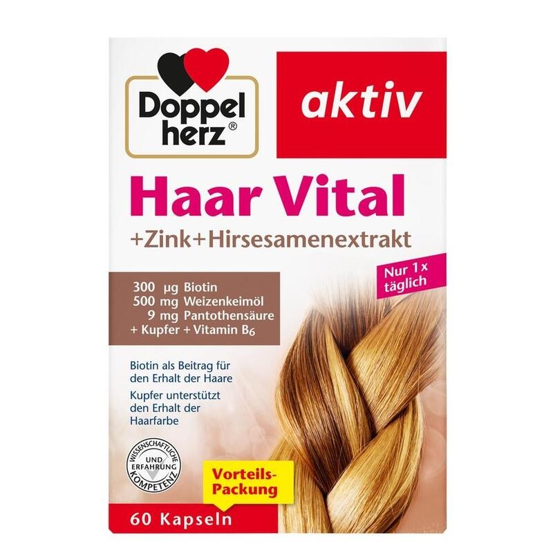 DOPPELHERZ Haar Vital+Zink+Hirseextrakt Kapseln