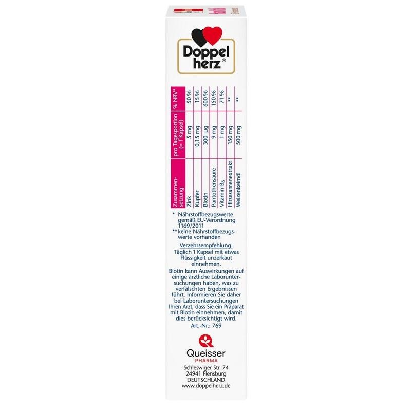 DOPPELHERZ Haar Vital+Zink+Hirseextrakt Kapseln