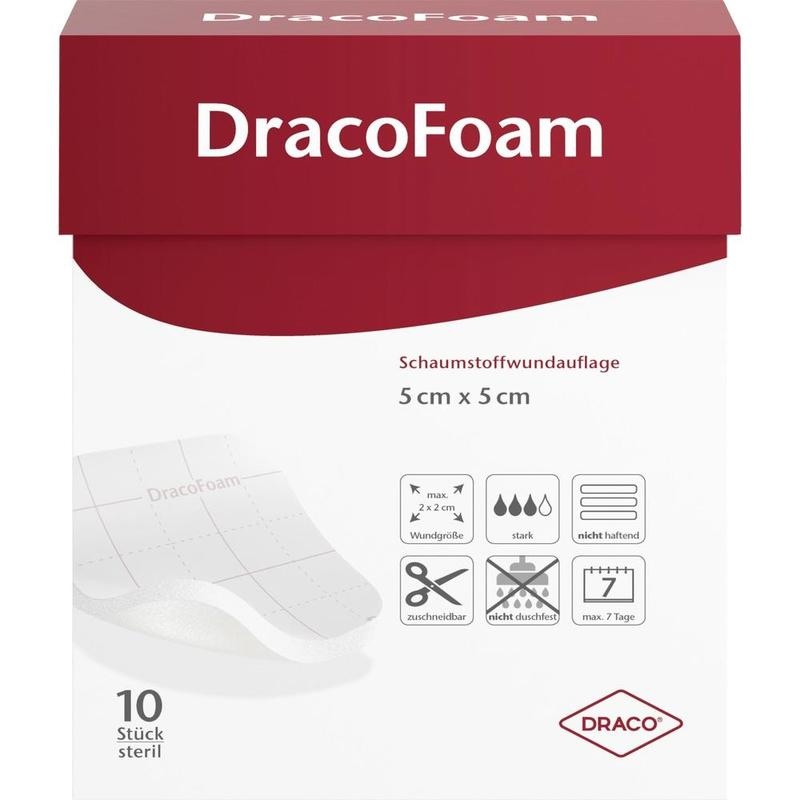 DRACOFOAM Schaumstoff Wundauflage 5x5 cm