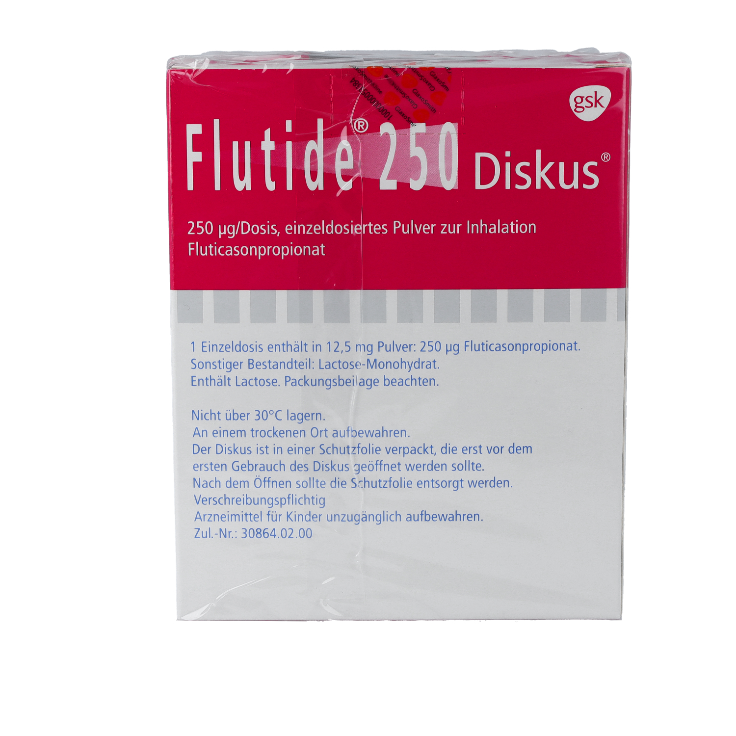FLUTIDE 250 Diskus einzeldos.Plv.z.Inhalat.