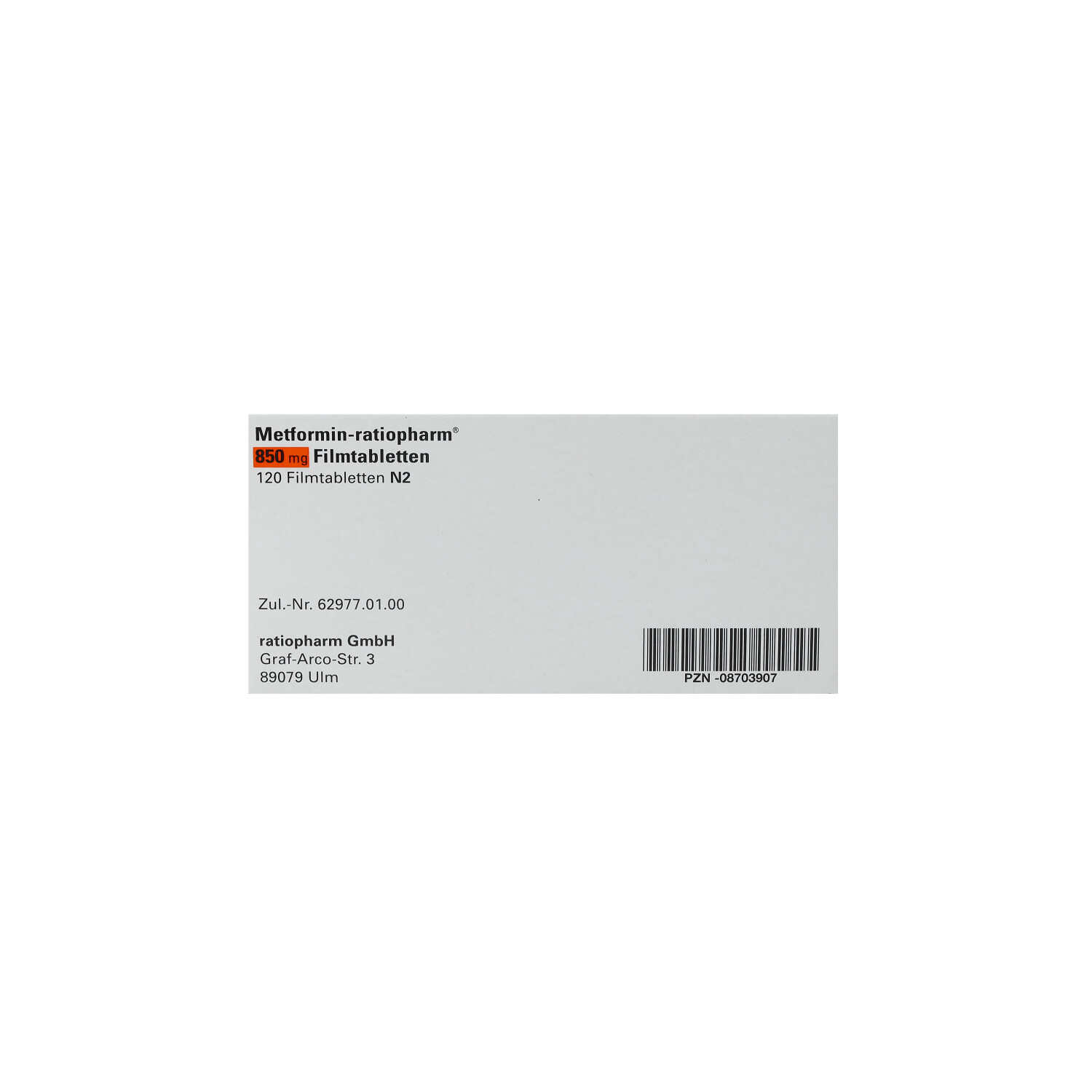 METFORMIN-ratiopharm 850 mg Filmtabletten