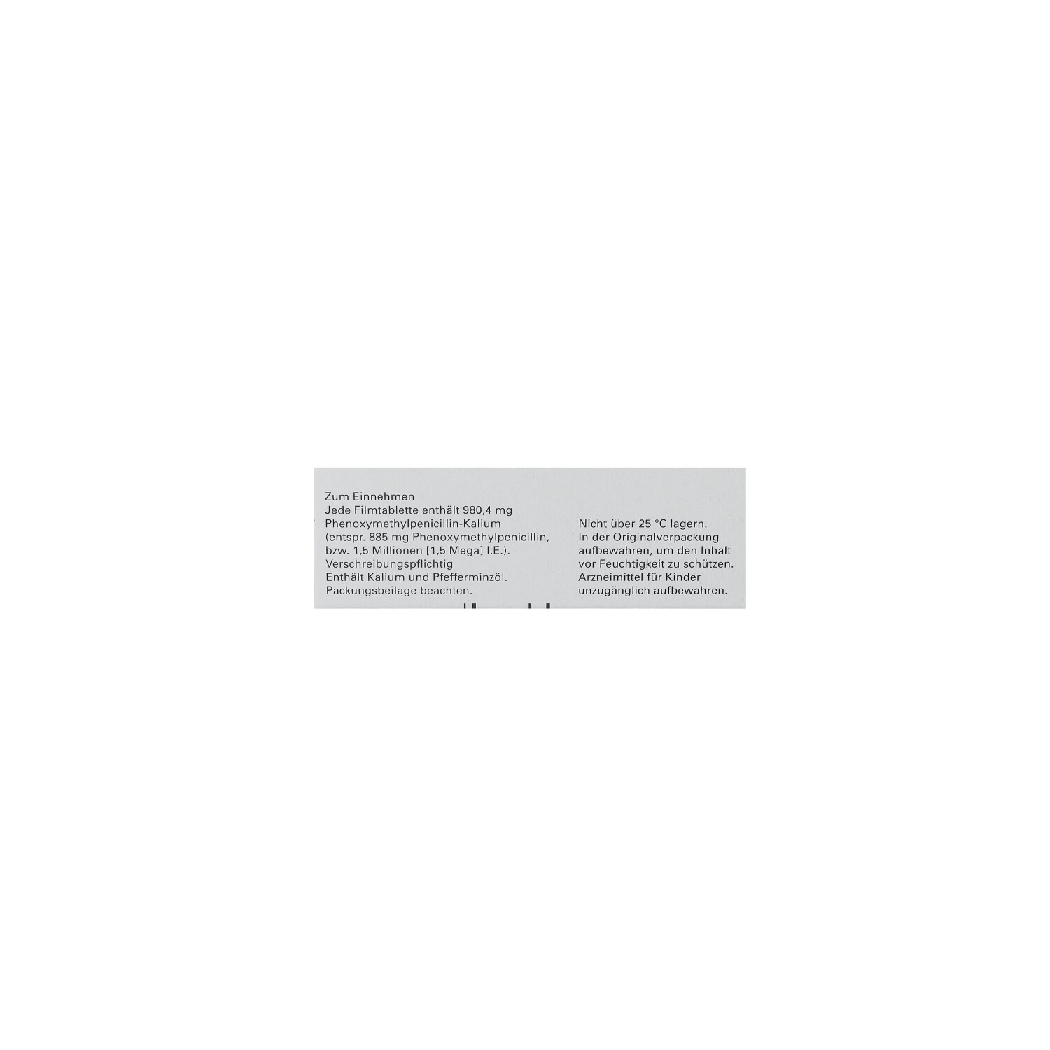 PENICILLIN V-ratiopharm 1,5 Mega Filmtabletten