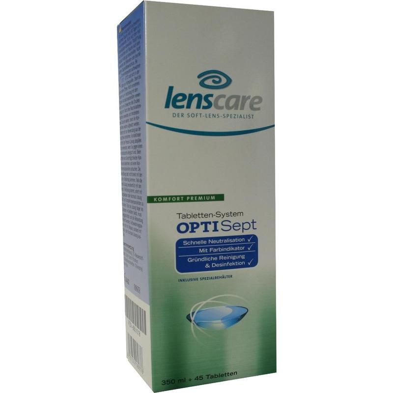 LENSCARE OptiSept Kombip.350 ml+45 Tabl.+1 Beh.