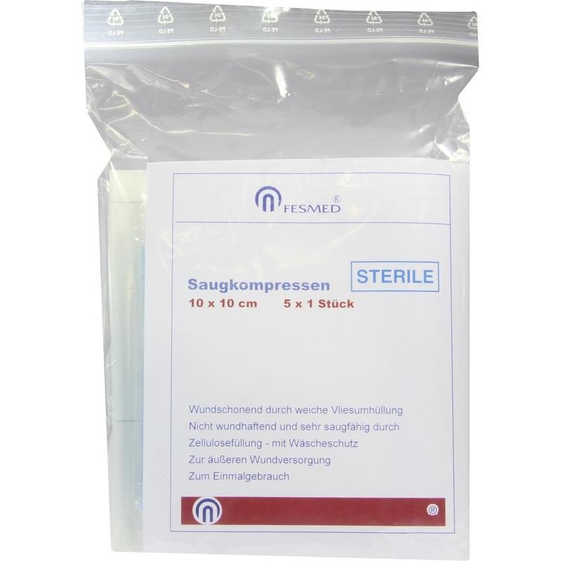 SAUGKOMPRESSEN steril 10x10 cm