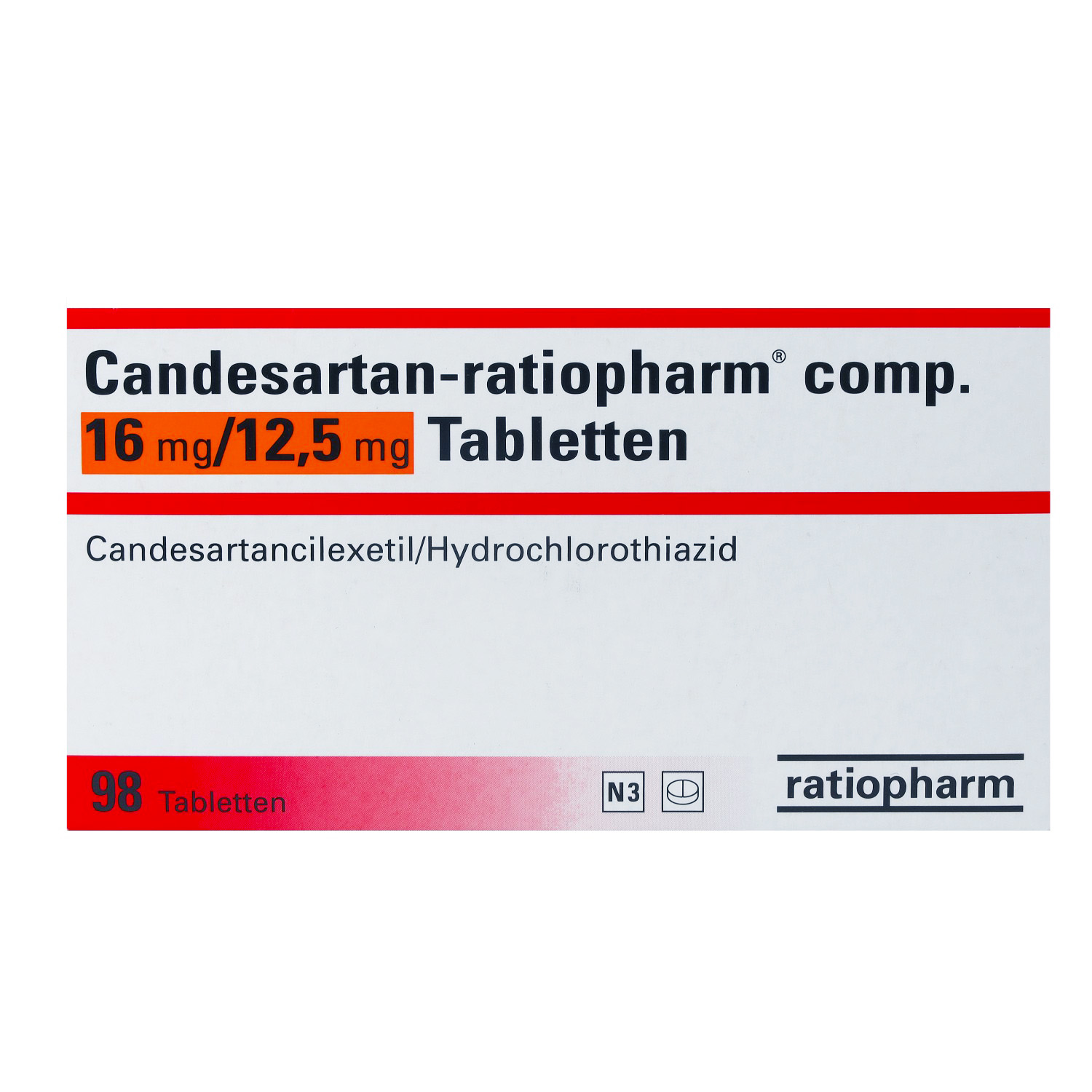 CANDESARTAN-ratiopharm comp. 16 mg/12,5 mg Tabl.
