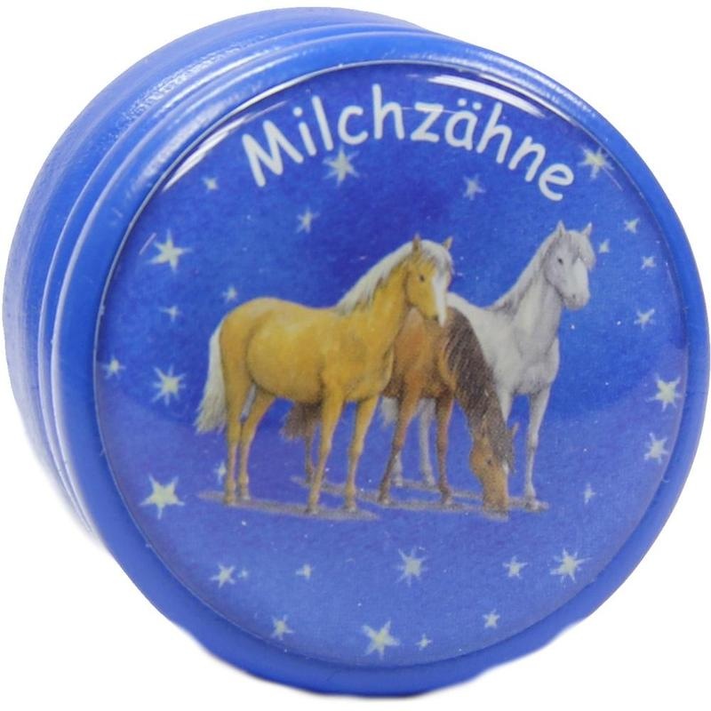 MILCHZAHNDOSE Traumpferdchen blau m.Schraubversch.