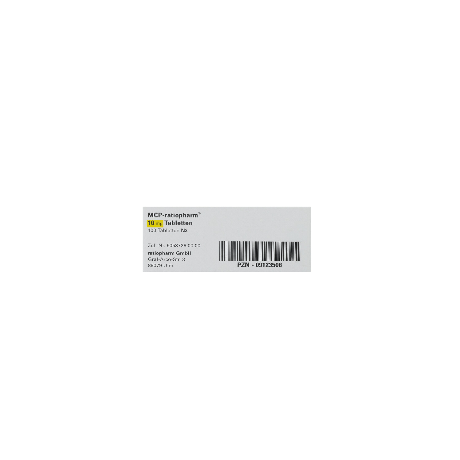 MCP-ratiopharm 10 mg Tabletten