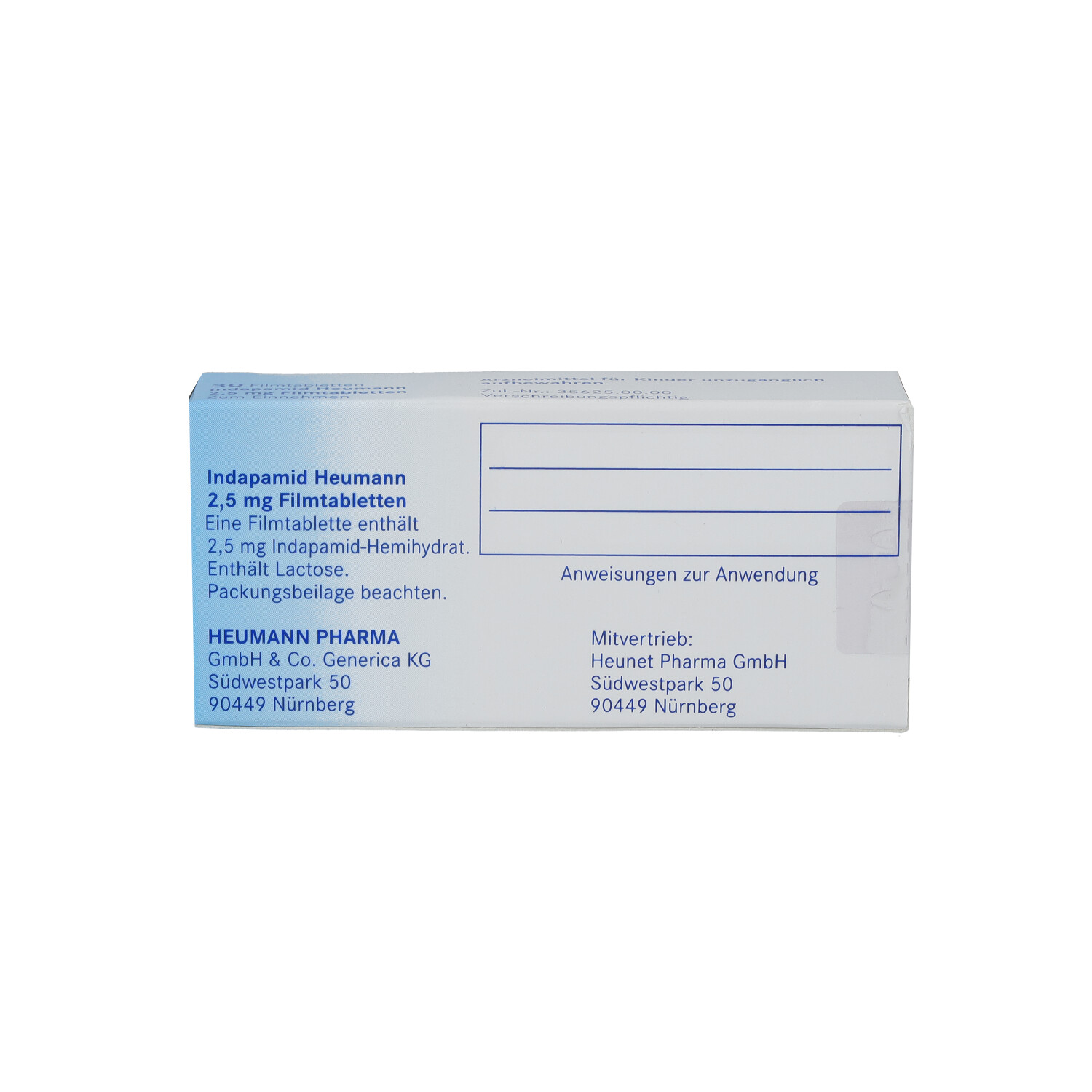 INDAPAMID Heumann 2,5 mg Filmtabletten