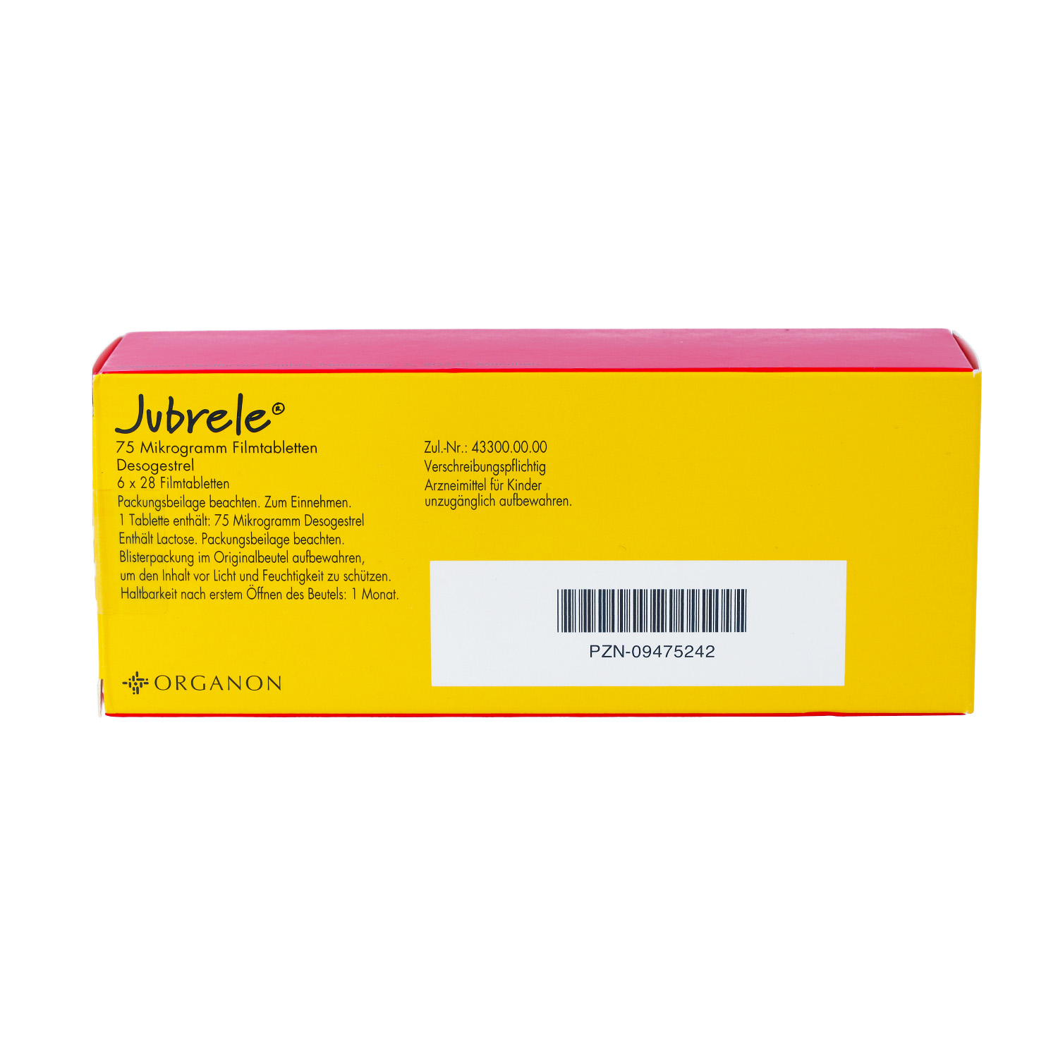 JUBRELE 75 Mikrogramm Filmtabletten Desogestrel