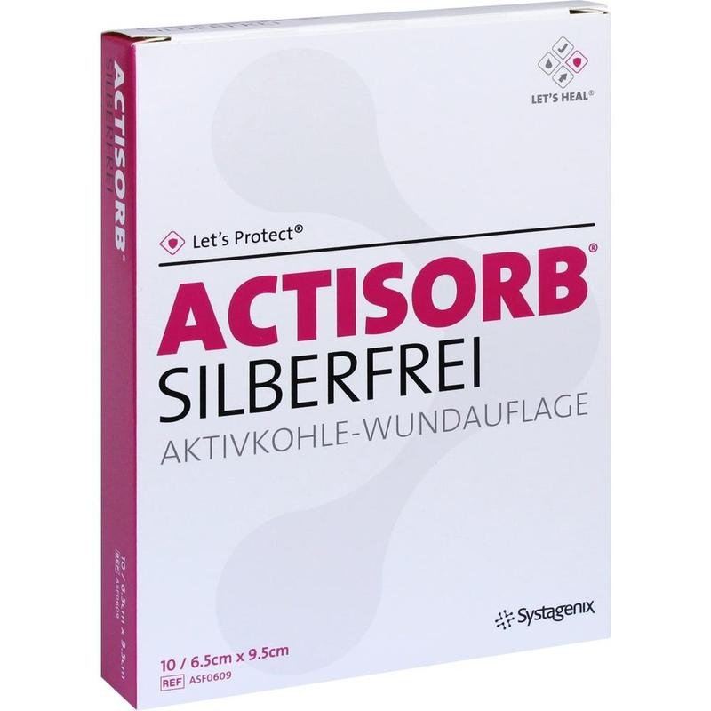 ACTISORB SILBERFREI 6,5x9,5 cm Aktivkohle