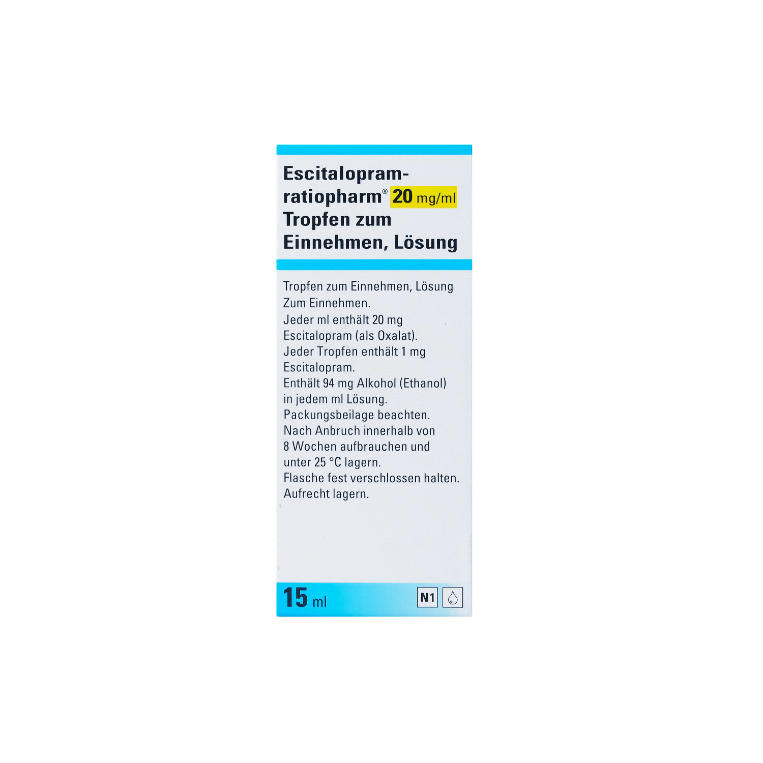 ESCITALOPRAM-ratiopharm 20 mg/ml Tropf.z.Einnehmen