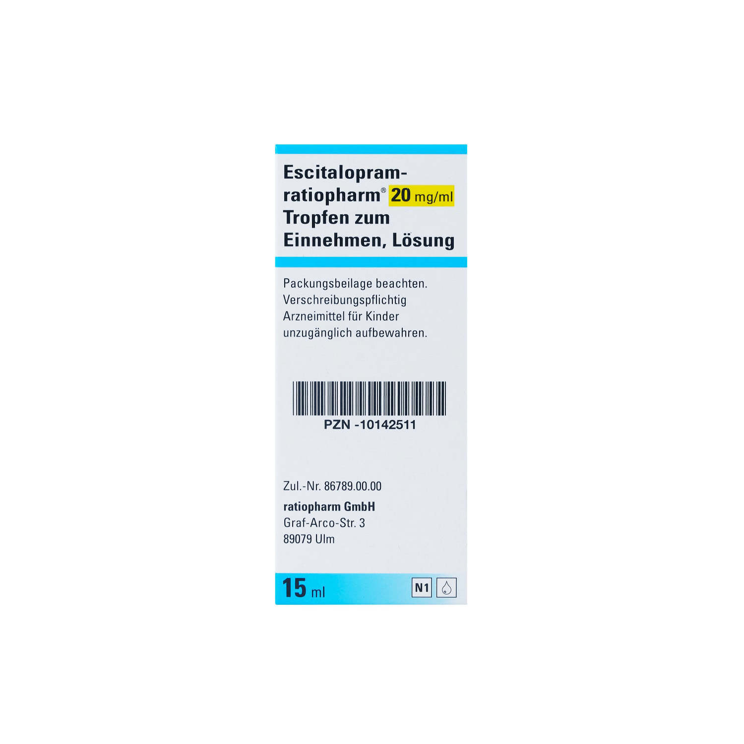 ESCITALOPRAM-ratiopharm 20 mg/ml Tropf.z.Einnehmen