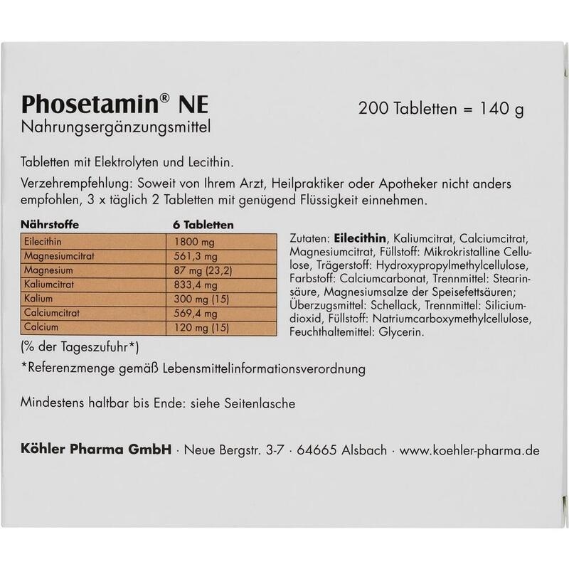 PHOSETAMIN NE Tabletten
