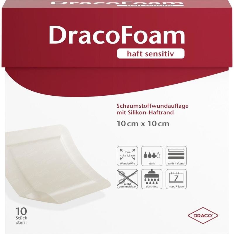 DRACOFOAM Haft sensitiv Schaumst.Wund.10x10 cm
