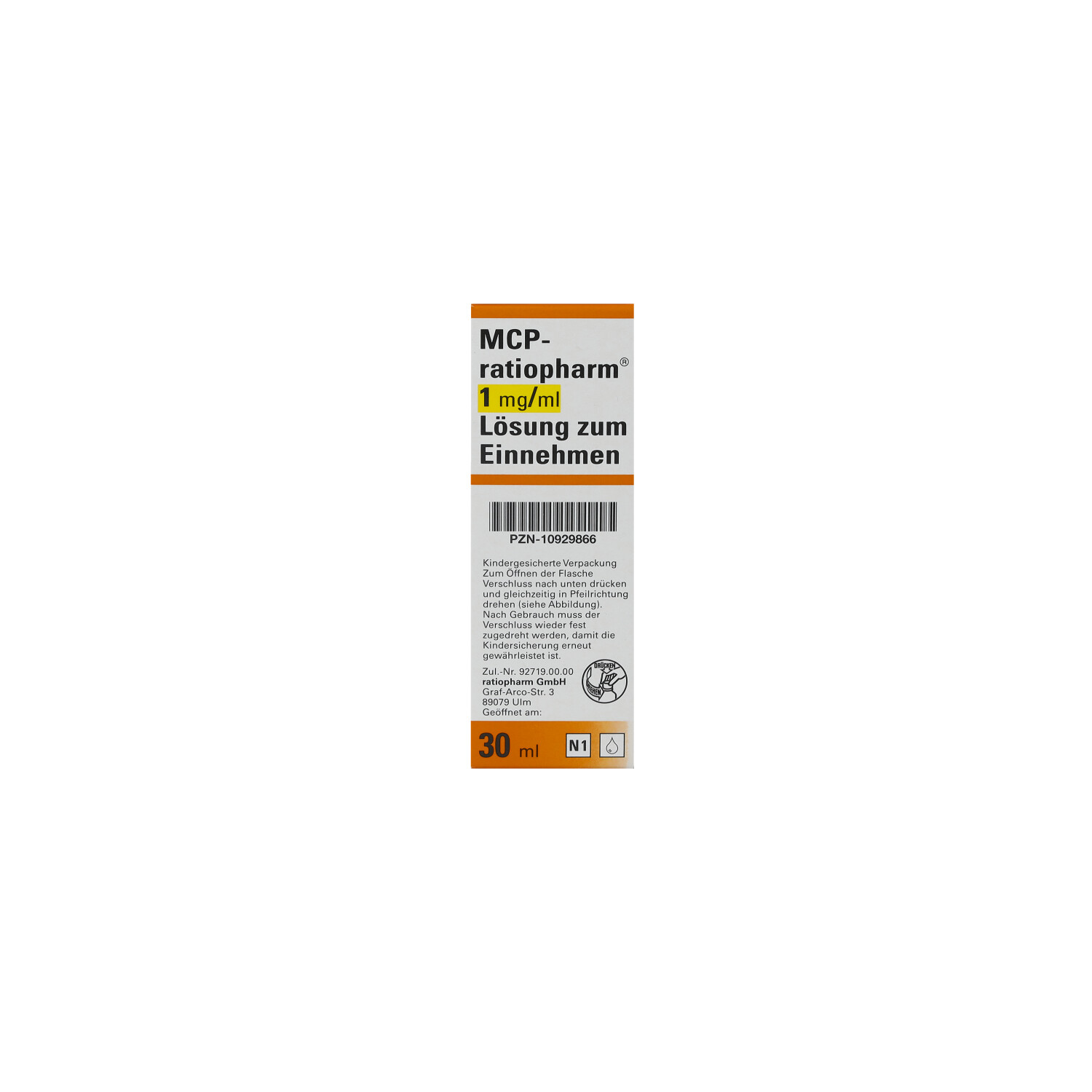 MCP-ratiopharm 1 mg/ml Lösung zum Einnehmen