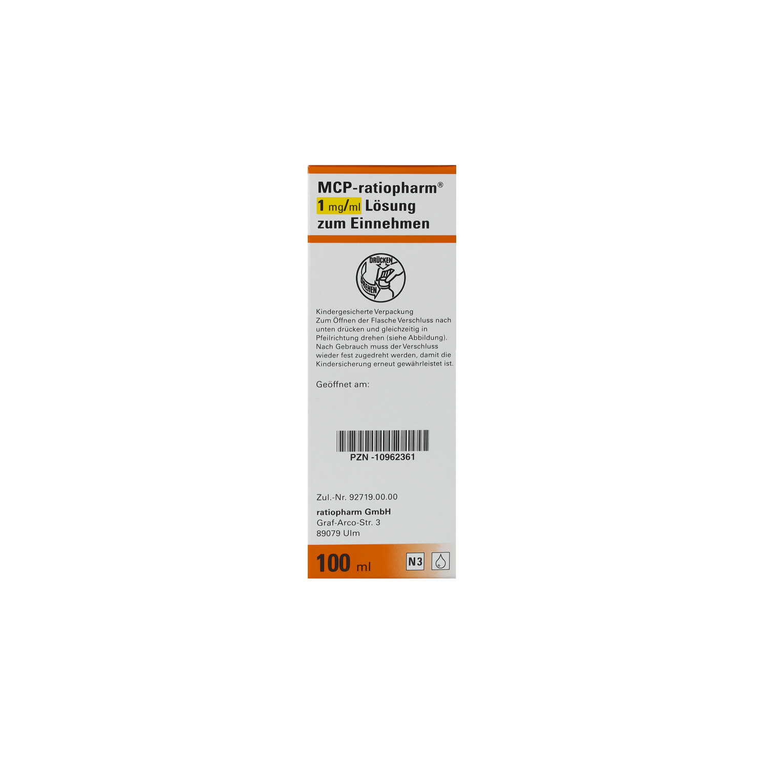 MCP-ratiopharm 1 mg/ml Lösung zum Einnehmen