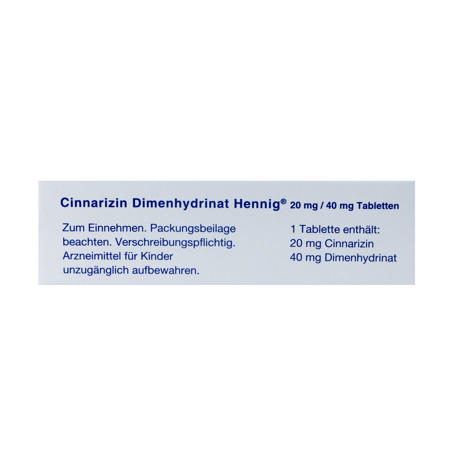 CINNARIZIN Dimenhydrinat Hennig 20 mg/40 mg Tabl.