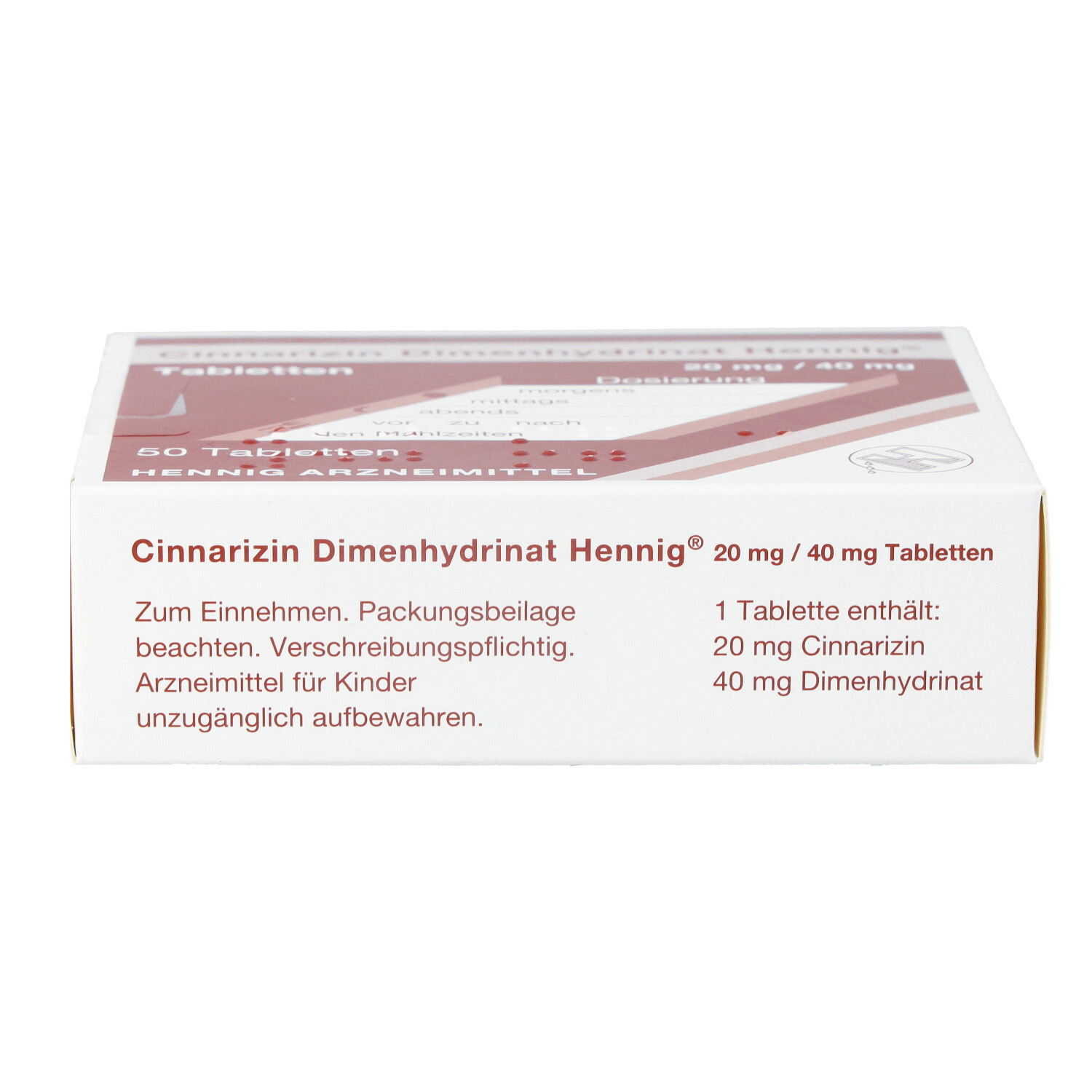CINNARIZIN Dimenhydrinat Hennig 20 mg/40 mg Tabl.