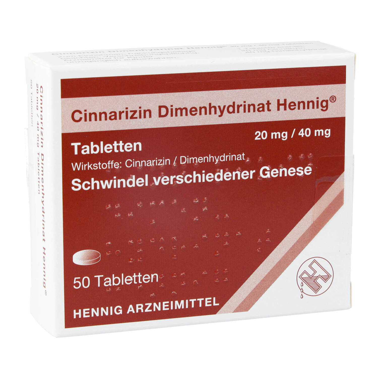 CINNARIZIN Dimenhydrinat Hennig 20 mg/40 mg Tabl.