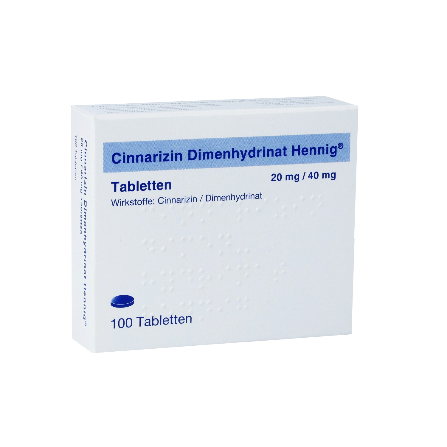 CINNARIZIN Dimenhydrinat Hennig 20 mg/40 mg Tabl.