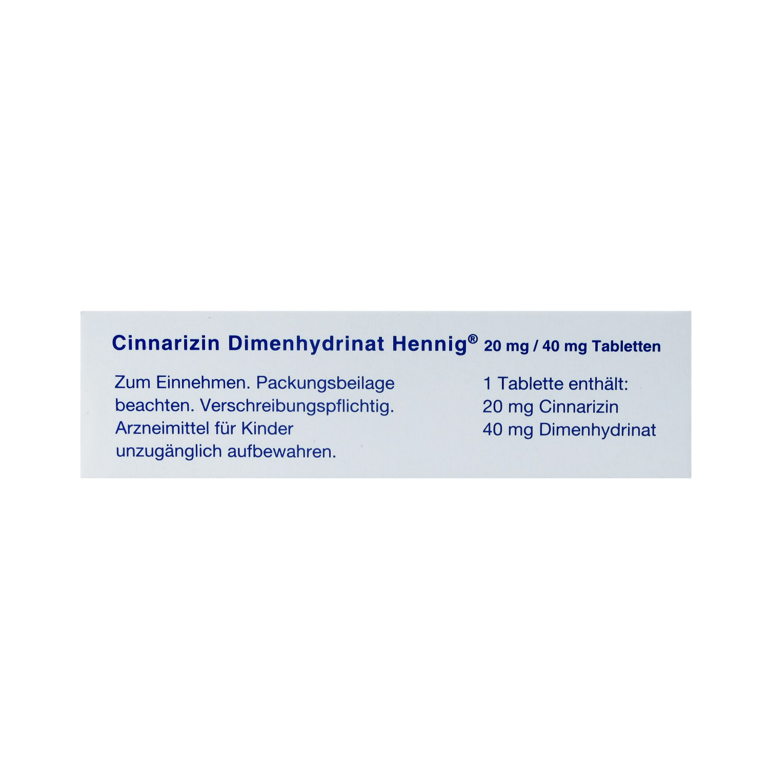 CINNARIZIN Dimenhydrinat Hennig 20 mg/40 mg Tabl.