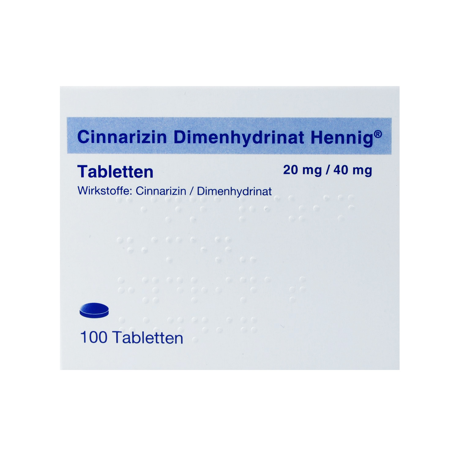 CINNARIZIN Dimenhydrinat Hennig 20 mg/40 mg Tabl.