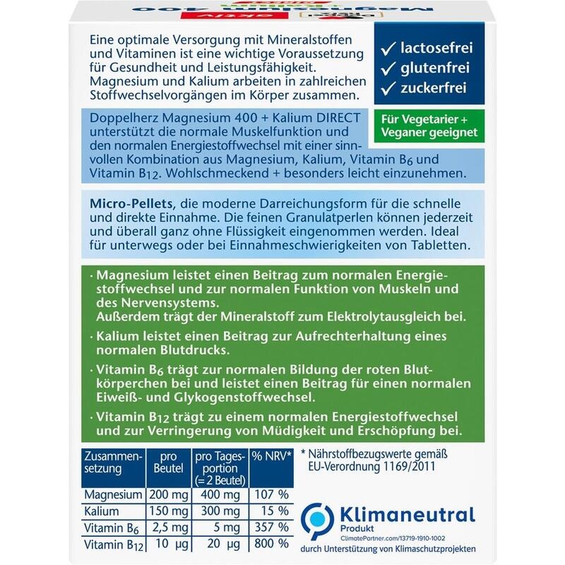 DOPPELHERZ Magnesium+Kalium DIRECT Portionsbeutel
