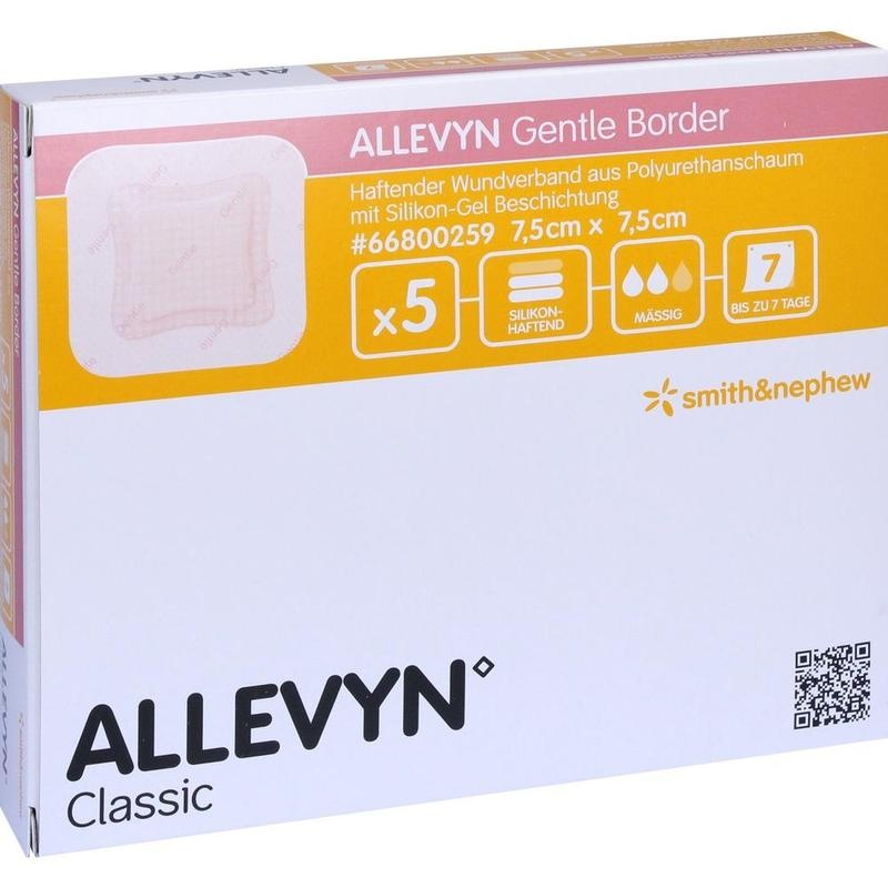 ALLEVYN Gentle Border 7,5x7,5 cm Schaumverb.