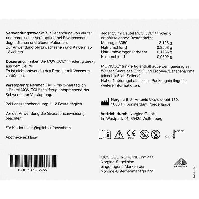 MOVICOL trinkfertig 25 ml Beutel Lsg.z.Einnehmen