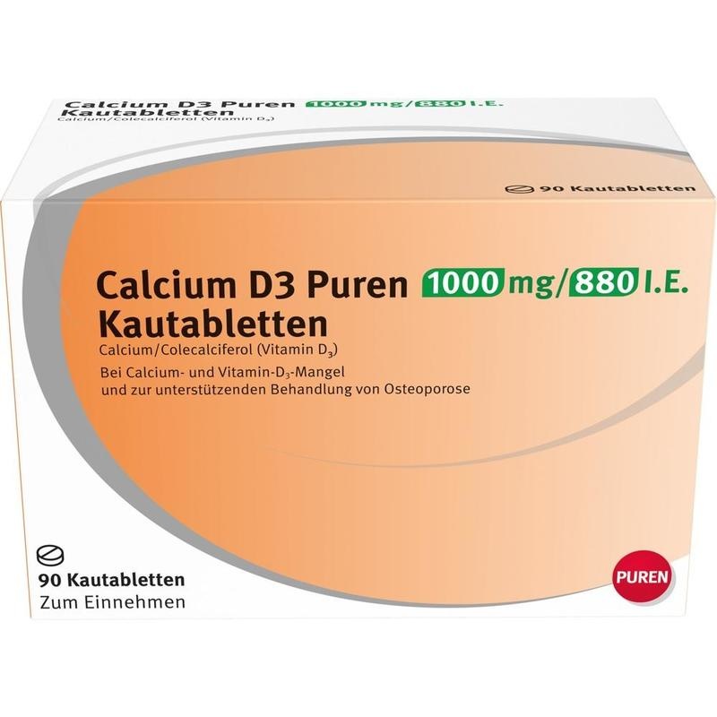 CALCIUM D3 Puren 1000 mg/880 I.E. Kautabletten
