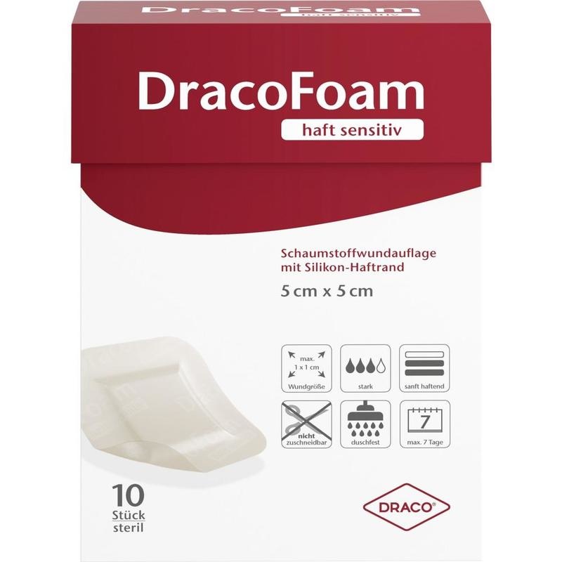 DRACOFOAM Haft sensitiv Schaumst.Wund.5x5 cm