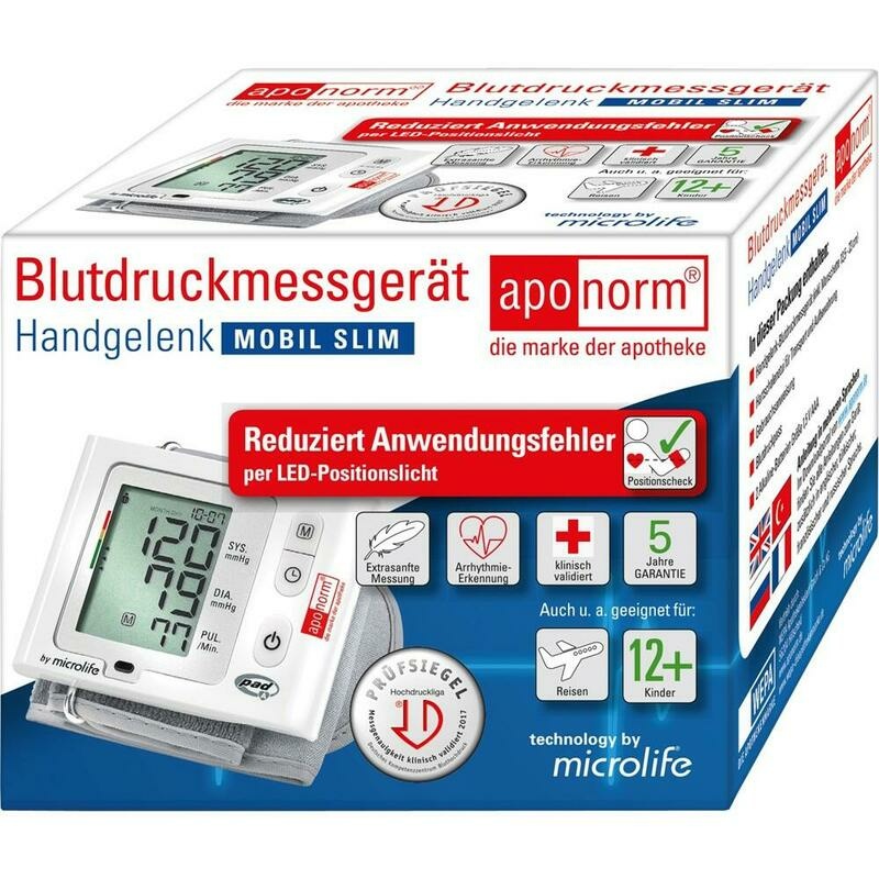 APONORM Blutdruckmessgerät Mobil Slim Handgelenk