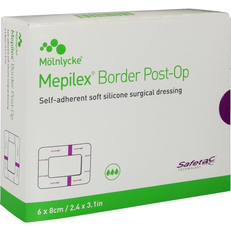 MEPILEX Border Post-OP Verband haftend 6x8 cm