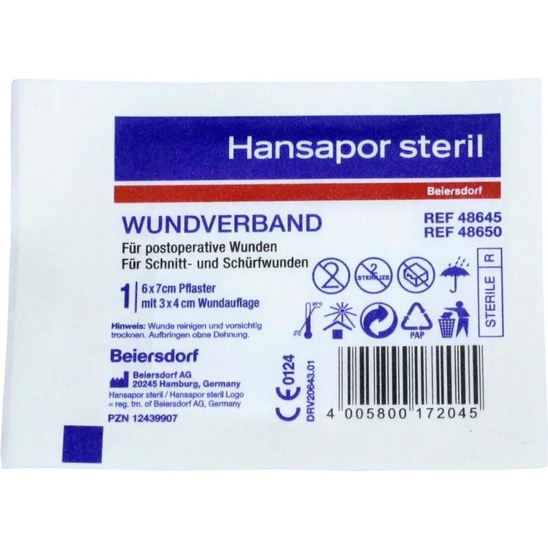 HANSAPOR steril Wundverband 6x7 cm