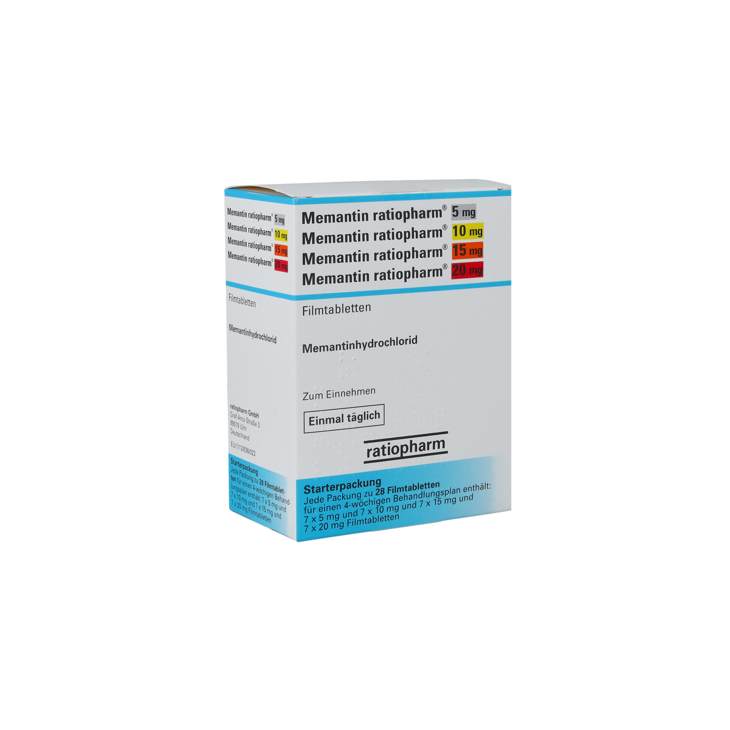 MEMANTIN-ratiopharm 5mg/10mg/15mg/20mg Filmtabl.