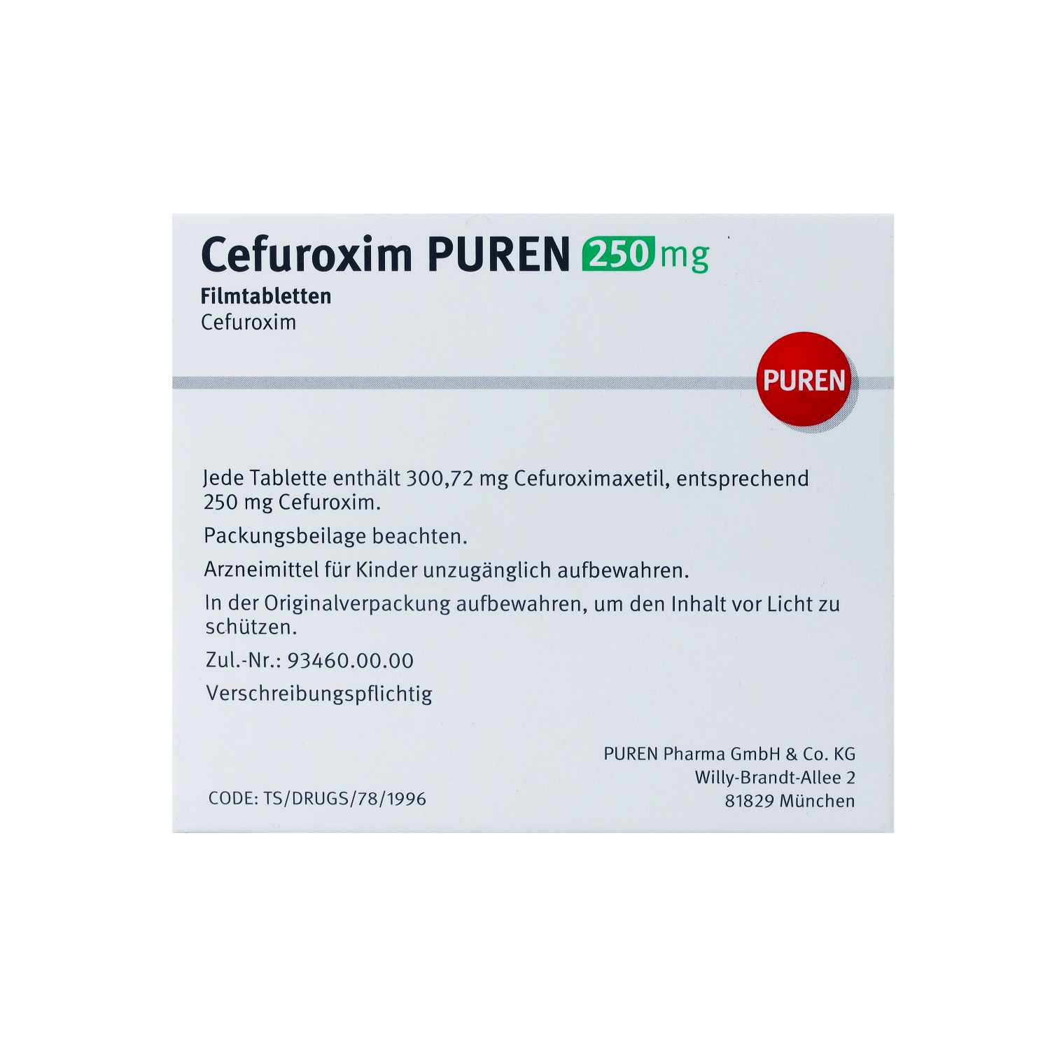 CEFUROXIM PUREN 250 mg Filmtabletten