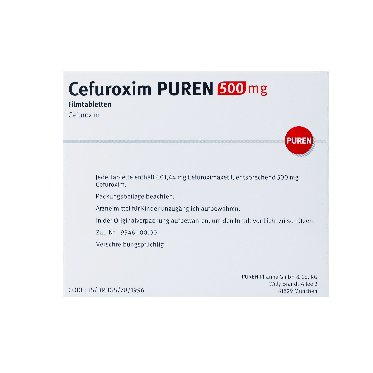 CEFUROXIM PUREN 500 mg Filmtabletten