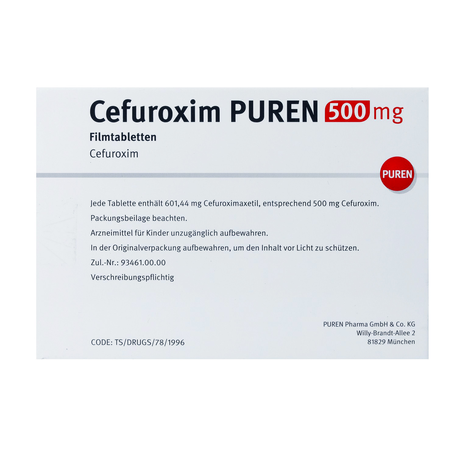 CEFUROXIM PUREN 500 mg Filmtabletten