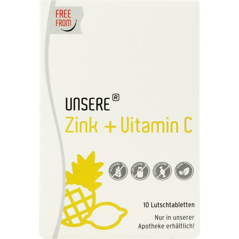 UNSERE Zink 5 freefrom Ananasgeschmack Lutschtabl.