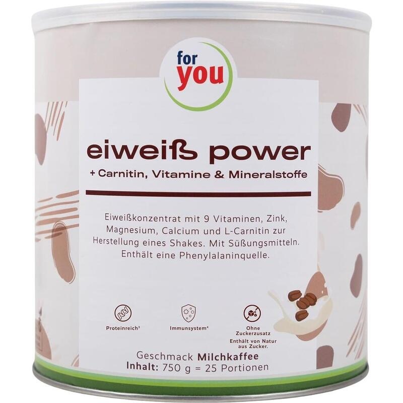 FOR YOU eiweiß power Milchkaffee Pulver