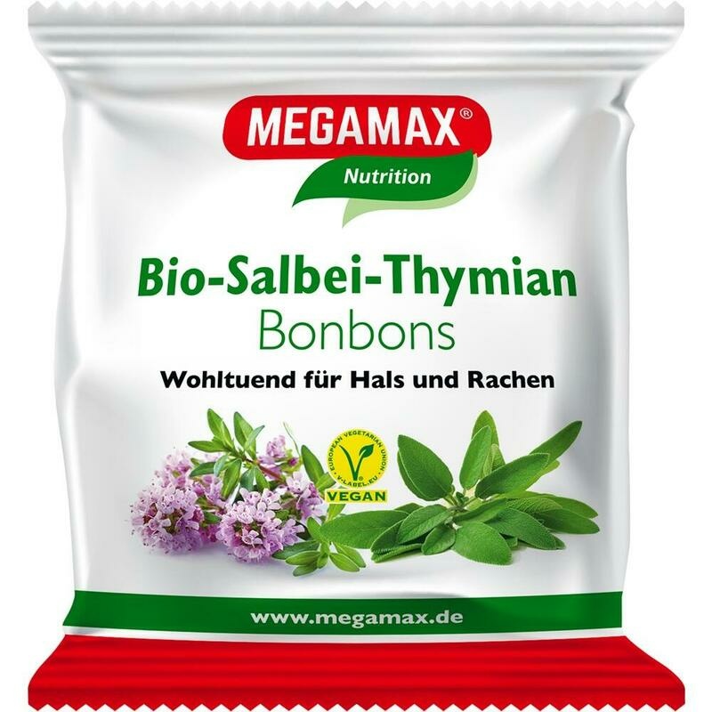 MEGAMAX Bio Salbei-Thymian Bonbons