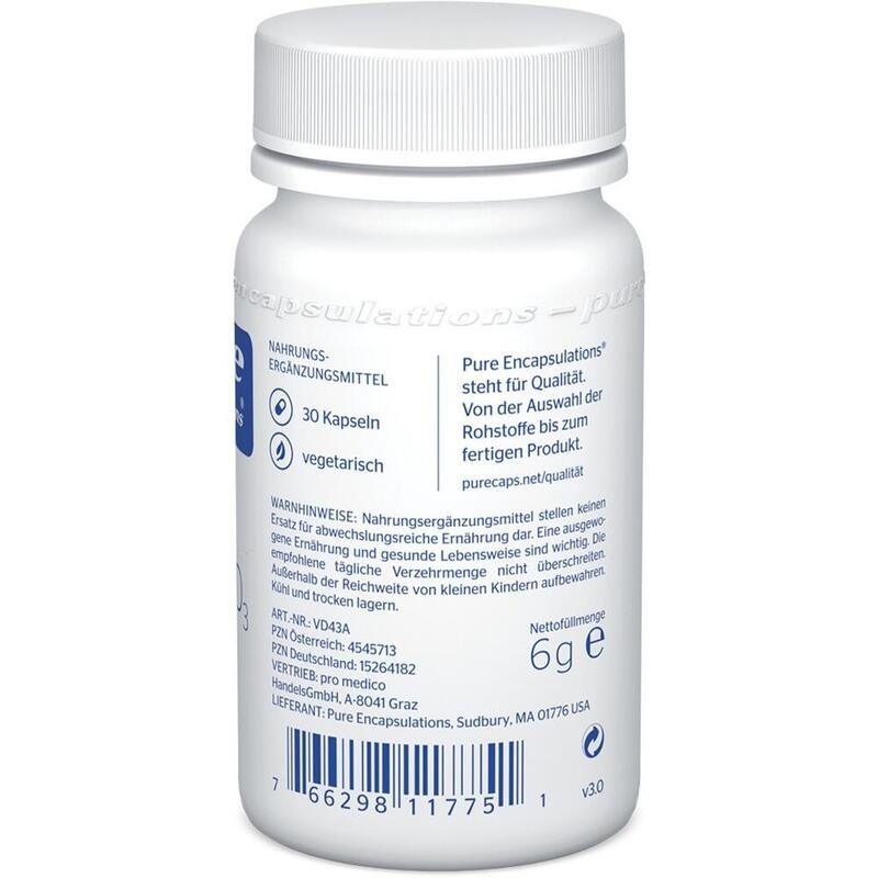 PURE ENCAPSULATIONS Vitamin D3 4000 I.E. Kapseln