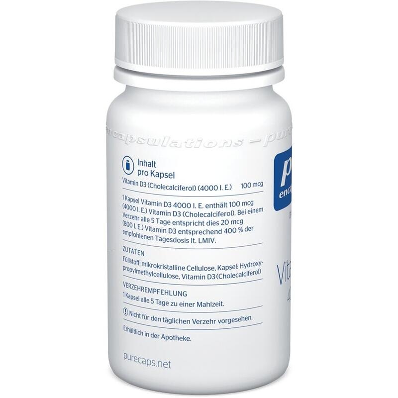 PURE ENCAPSULATIONS Vitamin D3 4000 I.E. Kapseln
